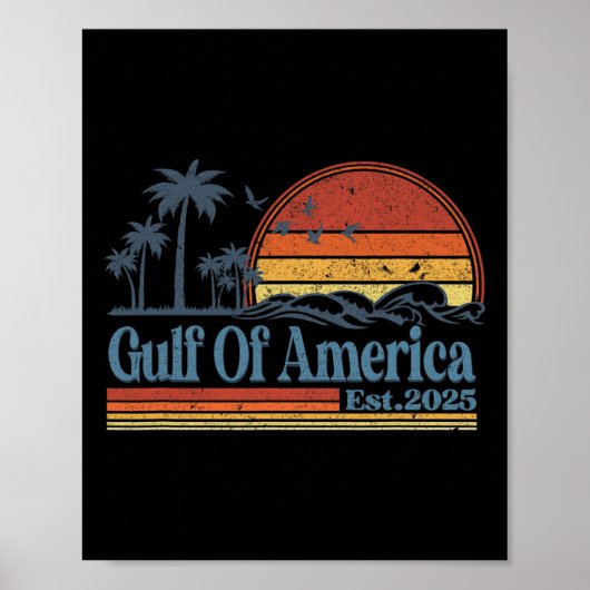 Golf van Amerika EST 2025 Retro Beach 1 Poster (Voorkant)