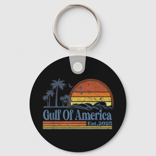 Golf van Amerika EST 2025 Retro Beach 1 Sleutelhanger (Voorkant)
