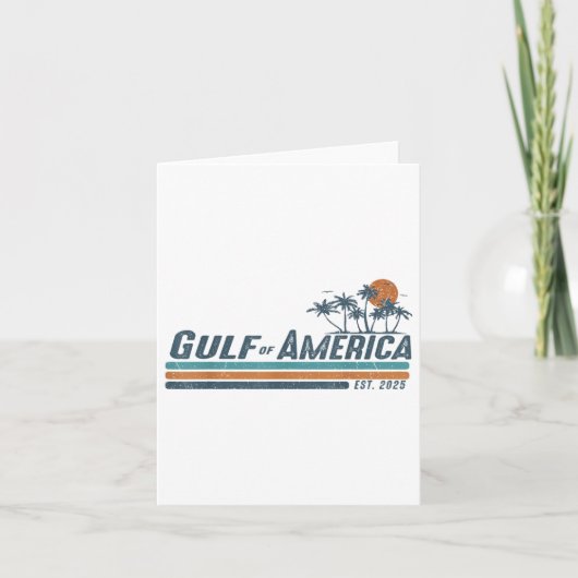 Golf van Amerika EST 2025 Retro Beach Kaart (Voorkant)