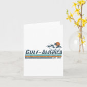 Golf van Amerika EST 2025 Retro Beach Kaart (Gele Bloem)