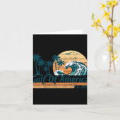 Golf van Amerika EST 2025 Retro Beach Kaart (Gele Bloem)