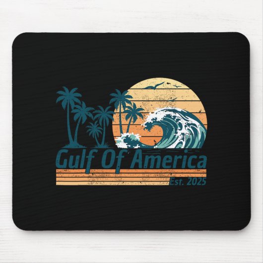 Golf van Amerika EST 2025 Retro Beach Muismat (Voorkant)
