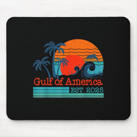 Golf van Amerika EST 2025 Retro  Beach Muismat (Voorkant)