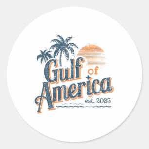 Golf van Amerika EST 2025 Retro  Beach Ronde Sticker