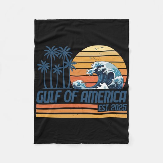 Golf van Amerika EST 2025 Retro  Golf van Fleece Deken (Voorkant)