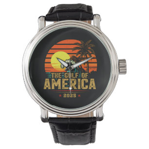 Golf van Amerika Est 2025 Retro Vintage Horloge