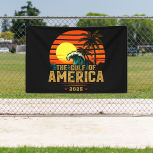 Golf van Amerika Est 2025 Retro Vintage Spandoek