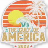 Golf van Amerika Est 2025 Retro Vintage Sticker (Voorkant)