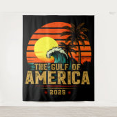 Golf van Amerika Est 2025 Retro Vintage Wandkleed (Voorkant)