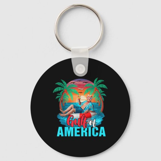 Golf van Amerika Grappig Trump op het strand Trots Sleutelhanger (Voorkant)