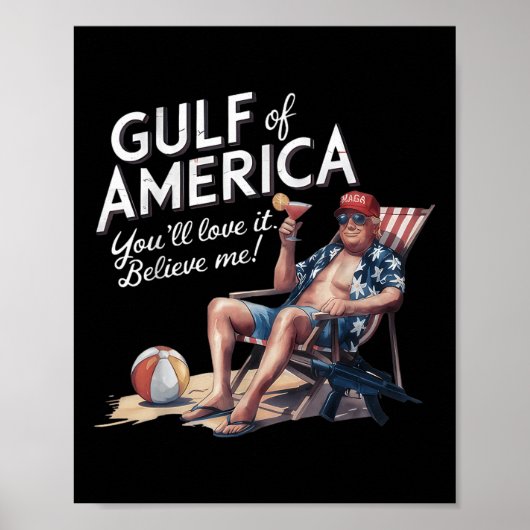 Golf van Amerika Grappig Trump USA Strand Poster (Voorkant)