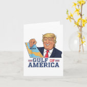 Golf van Amerika Grappige Golf van Mexico 4 juli Kaart (Gele Bloem)