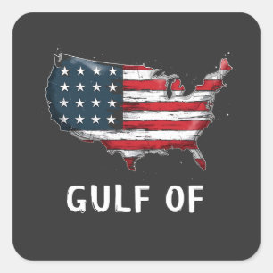 Golf van Amerika Grappige Trump Oostkust Mexico Vierkante Sticker