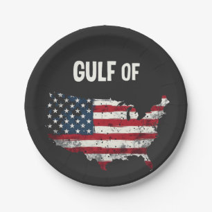 Golf van Amerika Grappige Trump VS Landkaart Vlag Papieren Bordje