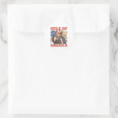 Golf van Amerika Grappige vlag van de VS Ronde Sticker (Tas)