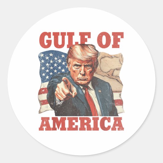 Golf van Amerika Grappige vlag van de VS Ronde Sticker (Voorkant)