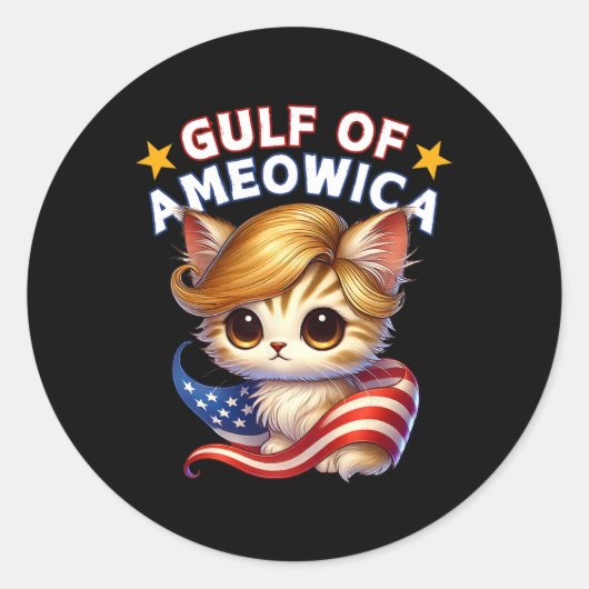 Golf van Amerika Mexico Trump Hair Cat Kit Ronde Sticker (Voorkant)