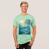 Golf van Amerika oceaan zee groene oceaangolven Tri-Blend Shirt (Voorkant volledig)