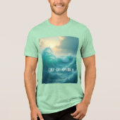 Golf van Amerika oceaan zee groene oceaangolven Tri-Blend Shirt (Voorkant)