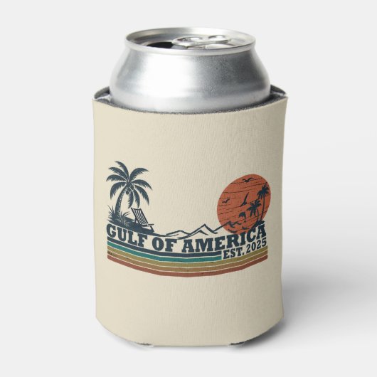 Golf van Amerika patriottisch ontwerp Blikjeskoeler (Blikje Voorkant)