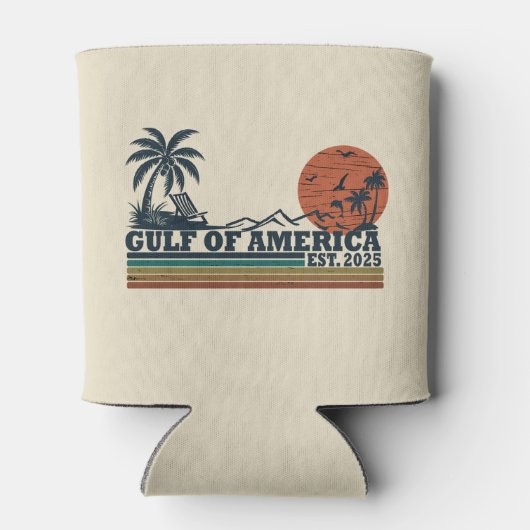 Golf van Amerika  patriottisch ontwerp Blikjeskoeler (Achterkant)