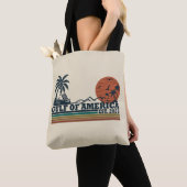 Golf van Amerika  patriottisch ontwerp Tote Bag (Dichtbij)