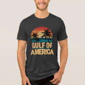 Golf van Amerika Retro Sunset Palm Trees  Tri-Blend Shirt (Voorkant)