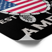 Golf van Amerika Schildpad Amerikaanse vlag EST 20 Poster (Hoek)
