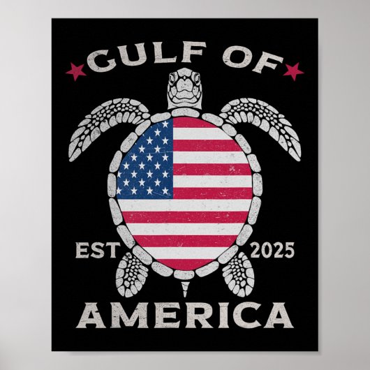 Golf van Amerika Schildpad Amerikaanse vlag EST 20 Poster (Voorkant)