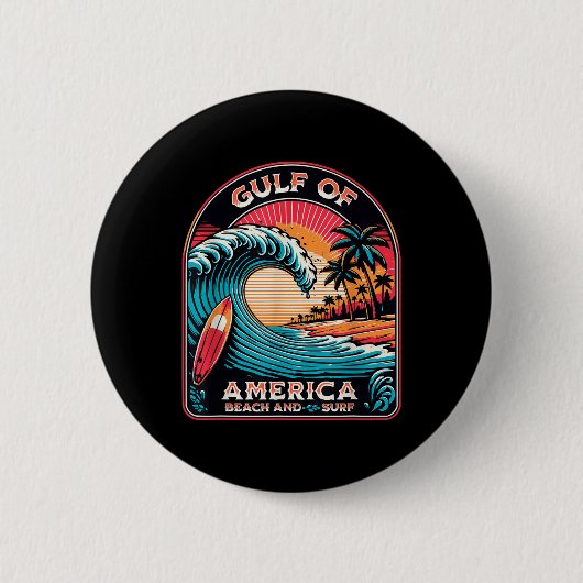 Golf van Amerika Trump 2025 Ronde Button 5,7 Cm (Voorkant)