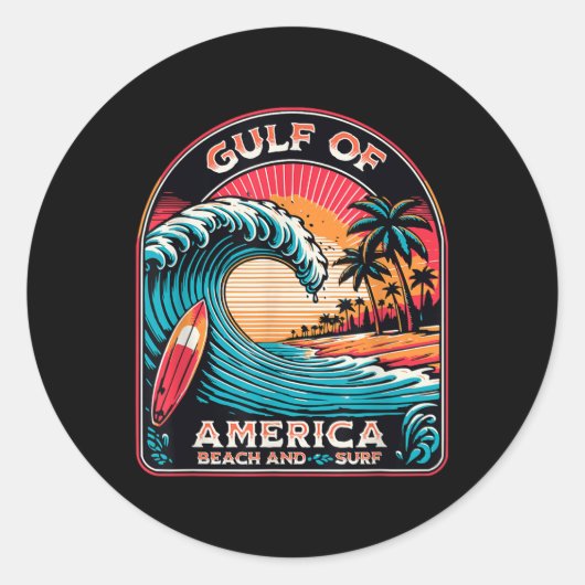 Golf van Amerika Trump 2025 Ronde Sticker (Voorkant)