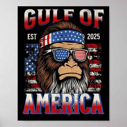 Golf van Amerika Trump Grappig Bigfoot Mexico Poster (Voorkant)