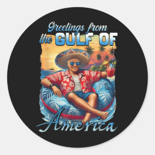 Golf van Amerika Trump groet uit de VS Ronde Sticker