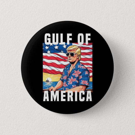 Golf van Amerika Trump groet van de Patrio Ronde Button 5,7 Cm (Voorkant)