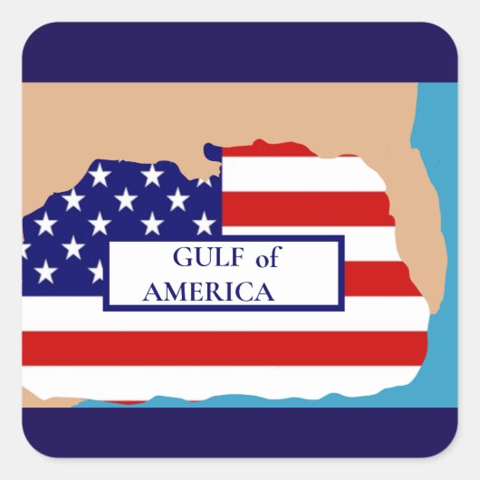 GOLF VAN AMERIKA VIERKANTE STICKER (Voorkant)