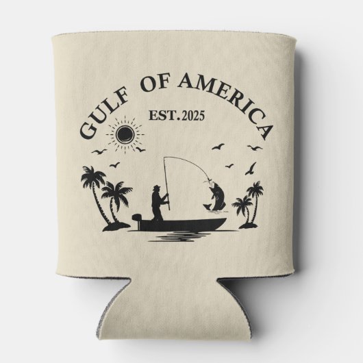 Golf van Amerika vispaal Amerikaans patriottisch Blikjeskoeler (Achterkant)