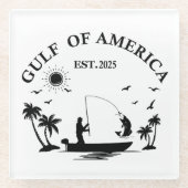 Golf van Amerika vispaal Amerikaans patriottisch Glazen Onderzetter (Voorkant)