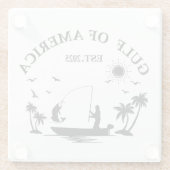 Golf van Amerika vispaal Amerikaans patriottisch Glazen Onderzetter (Achterkant)