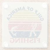 Golf van Amerika vispaal Amerikaans patriottisch Glazen Onderzetter (Achterkant)