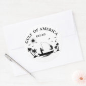 Golf van Amerika vispaal Amerikaans patriottisch Ronde Sticker (Envelop)