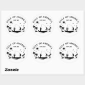 Golf van Amerika vispaal Amerikaans patriottisch Ronde Sticker (Vel)