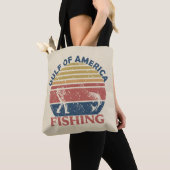 Golf van Amerika vispaal Amerikaans patriottisch Tote Bag (Dichtbij)