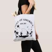 Golf van Amerika vispaal Amerikaans patriottisch Tote Bag (Dichtbij)