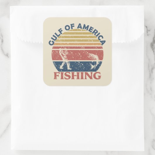 Golf van Amerika vispaal Amerikaans patriottisch Vierkante Sticker (Tas)