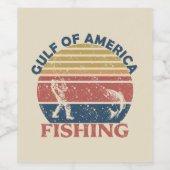 Golf van Amerika vispaal Amerikaans patriottisch Wijn Etiket (Enkel label)