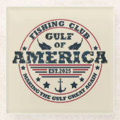Golf van Amerika vissersclub Amerikaanse patriotti Glazen Onderzetter (Voorkant)