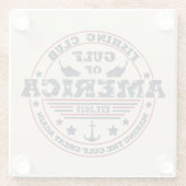 Golf van Amerika vissersclub Amerikaanse patriotti Glazen Onderzetter (Achterkant)