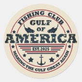 Golf van Amerika vissersclub Amerikaanse patriotti Ronde Sticker (Voorkant)