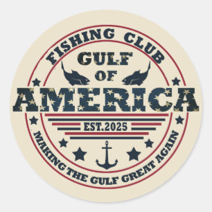 Golf van Amerika vissersclub Amerikaanse patriotti Ronde Sticker