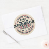 Golf van Amerika vissersclub Amerikaanse patriotti Ronde Sticker (Envelop)